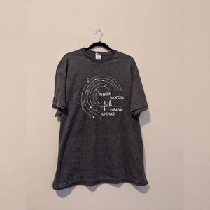 Where words fail music speaks t-shirt